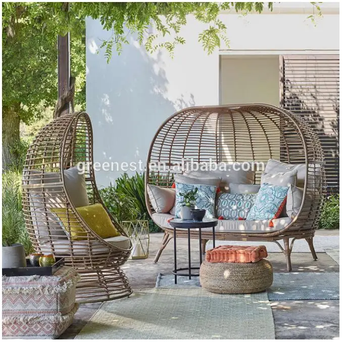 synthetic rattan material bali day bed outdoor beach bed