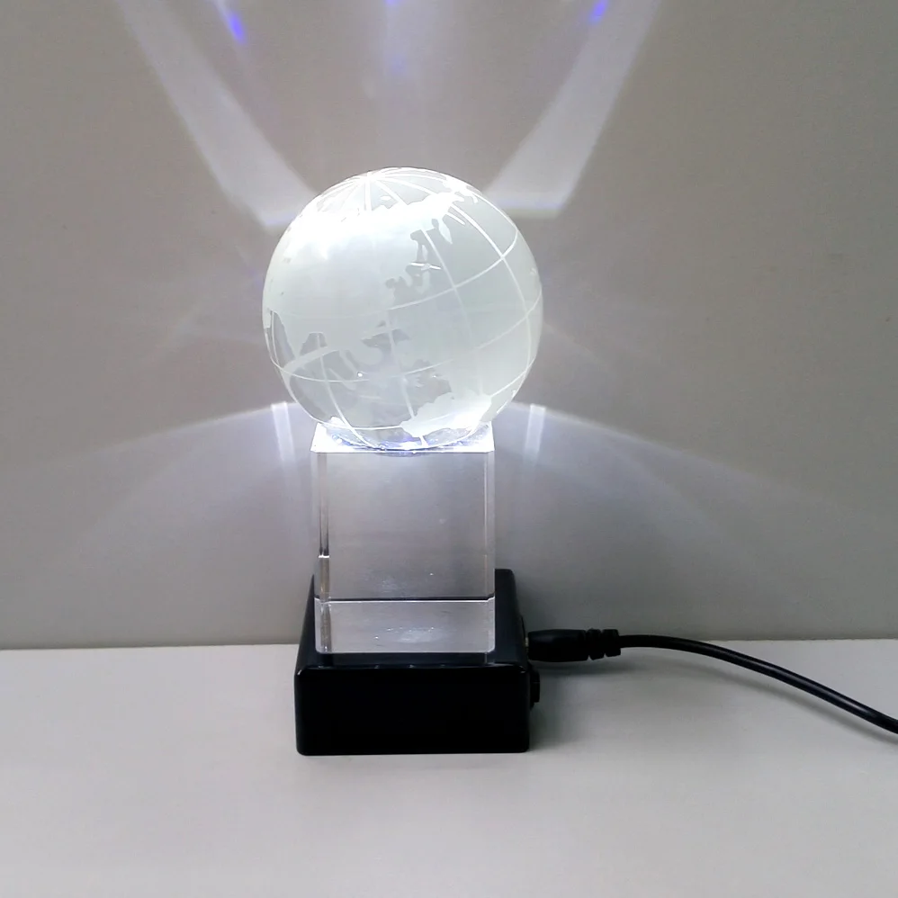 MINI Piano Black Lacquer finish wood stand 4 SMD RGBW lights optional light colors base for displaying crystals glass