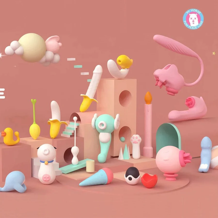 Different Types Sex Toys Brand YY Horse Fancy Banana Cat Paw Cow Sea Horse Ice Cream Shape Love Egg Vibrator