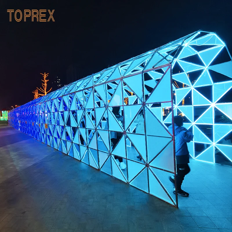 Outdoor commercial christmas festival decor customisable led tunnel light arch
