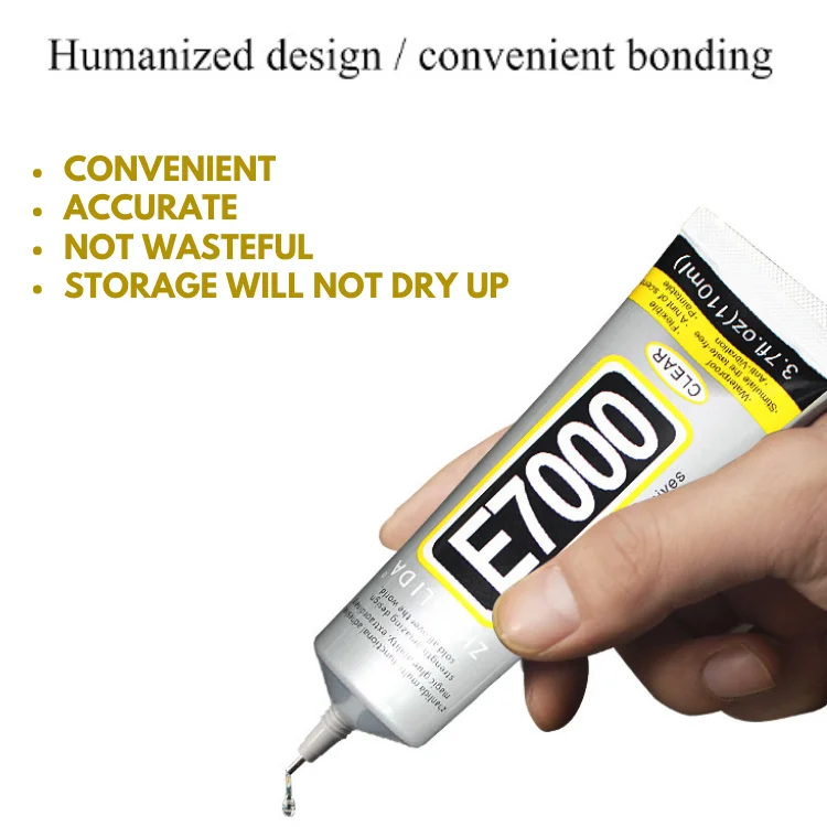 50ML Zhanlida E7000 Clear Glue Fabric Textile Clothes Logo Patch Jewelry DIY Craft Leather Crystal Rhinestone Epoxy Adhesive