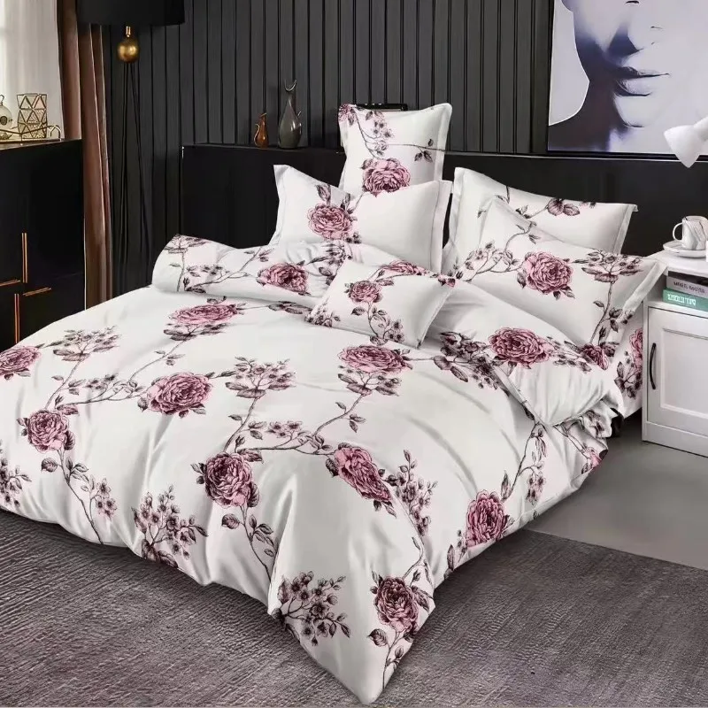 Wholesale Cotton Bed Sheets Set 3 PCS Bedding Set with Pillowcases Manufacturing Bedding Set Queen Luxury Flat Sheets in Stock