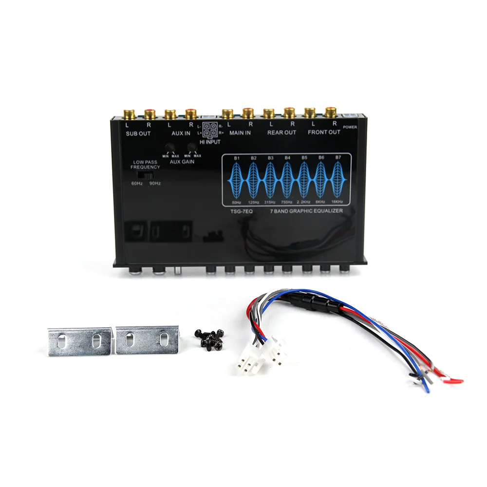 New arrival 7-band Stereo Crossover Car Equalizer For Car Amplifier Adjustable Frequency
