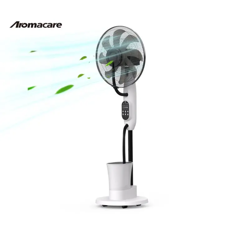 Aromacare Cooling Air Fan Humidifier Mist Stand Fan With Five Wheels to Move