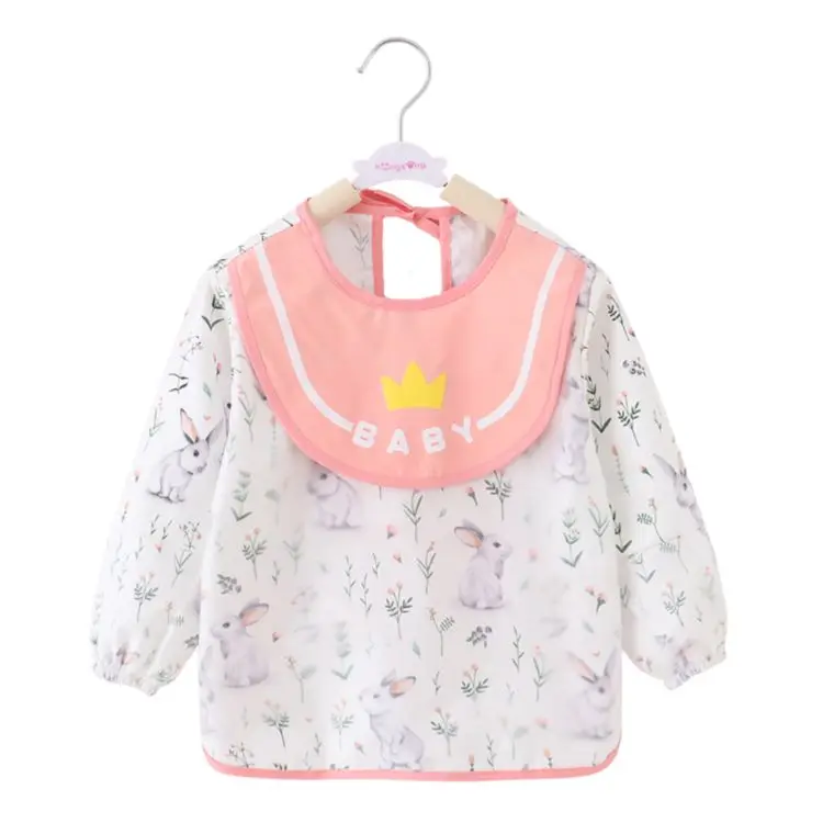 
Kids Branded Clothing Waterproof Long Sleeve Bib Wholesale Aprons Kitchen Cotton 
