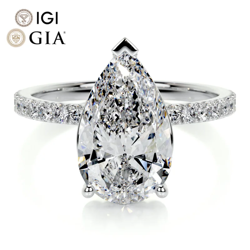 Gia Igi Certified Cvd  HPHT Lab Grown Created Diamond 14k 18k Solid Gold Rings Engagement Ring Jewelry For Women 5ct 4 5 carat