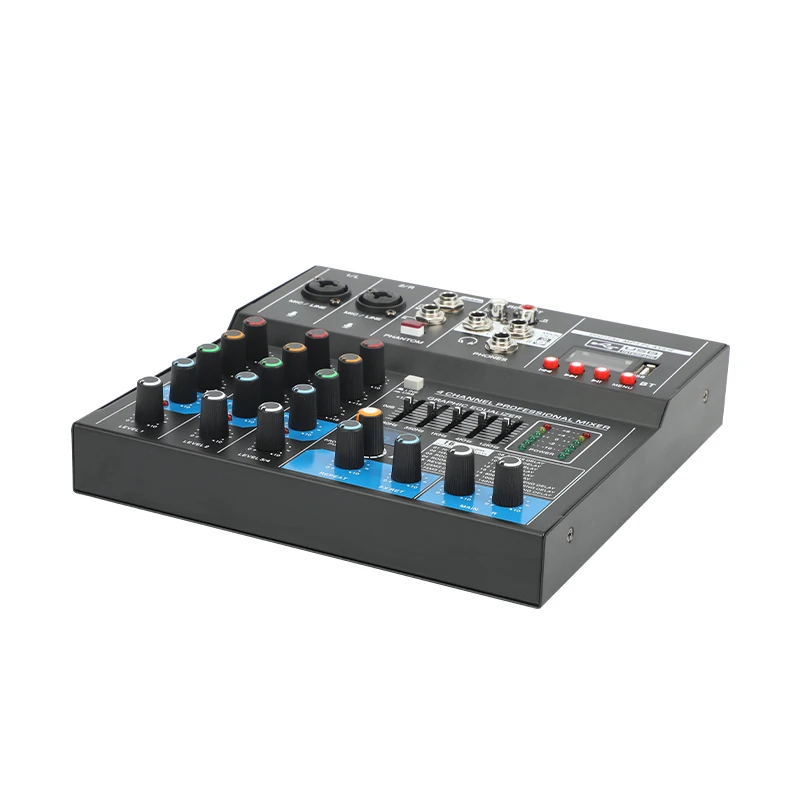 Лидер продаж Профессиональный 4-канальный аудиомикшер TEBO DJ-контроллер мини-аудиомикшер для домашней вечеринки
