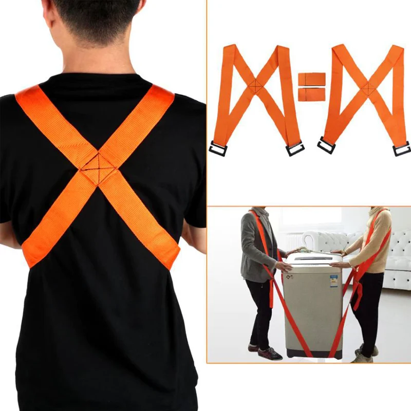 New Useful Lifting Moving Strap Furniture Transport Belt In Shoulder Straps Team Straps Moving Easier Conveying Orange