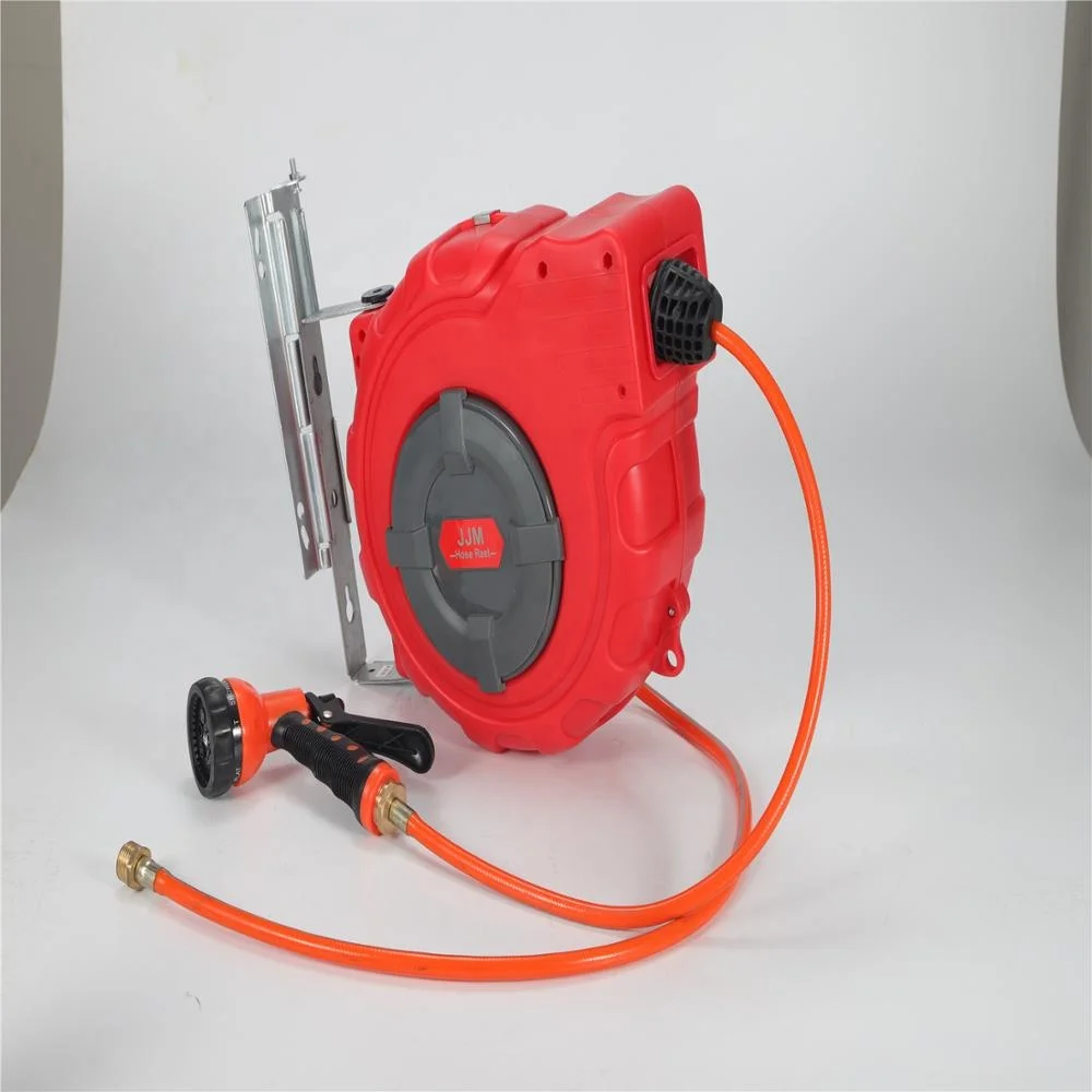Factory Direct Sale Wall Mount Garden PVC 12M Retract Roll Rotating Hose Pipe Reels Car Wash Air India Box Parts