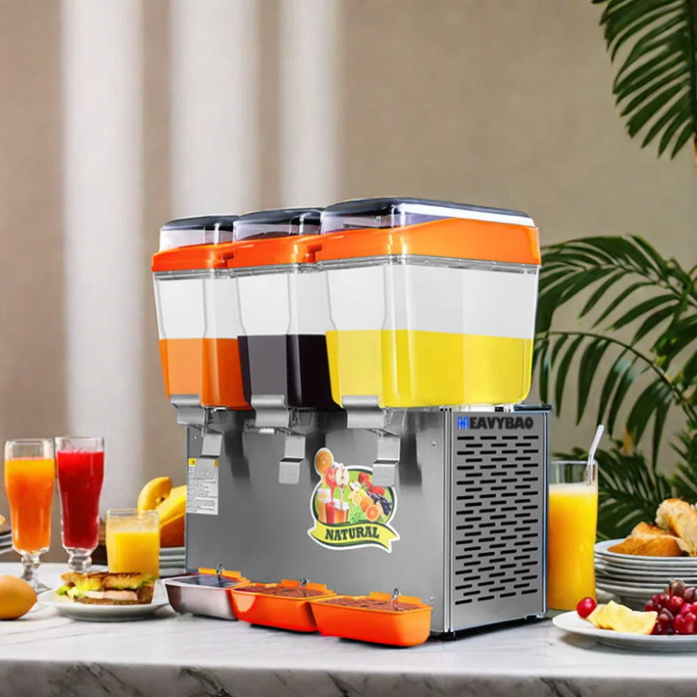 Heavybao Commercial Fruit Juice Dispenser Automatic Hot/Cold Drink Beverage Dispenser for Catering Electrical Drinks Beverages