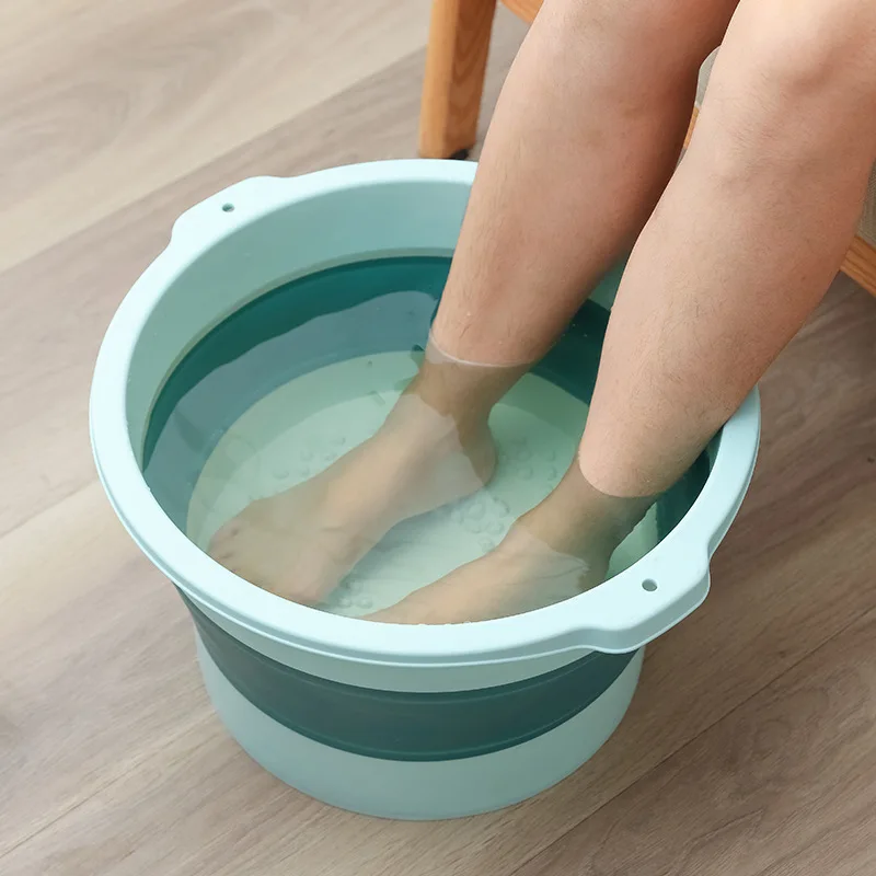 LLX539 Folding Foot Bath Bucket Plastic Foot Bath Tub Thickened Massage Bucket Household Foot Wash Basin