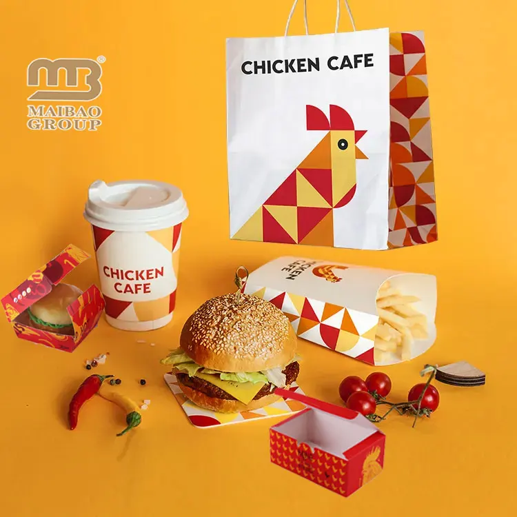 Оптовая продажа дешевая индивидуальная печать на вынос Caja de hamburguesas гофрированная крафт-бумага картошки фри гамбургеры коробки для еды