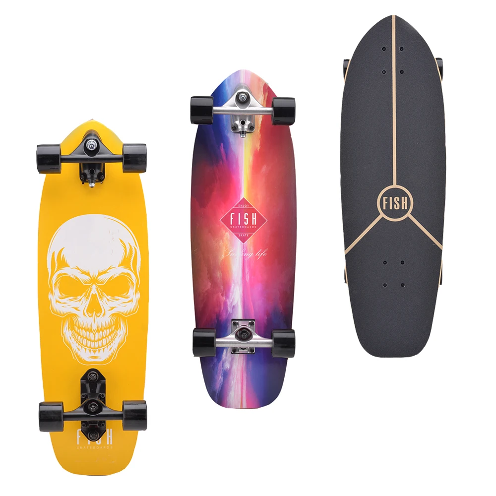 Hot New Style C5 surf skateboard  7 Ply Canadian Maple wood Land Surf Skateboards 32inch