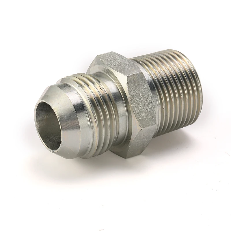 Stock available jic to bspt threaded straight male nipple pipe fitting