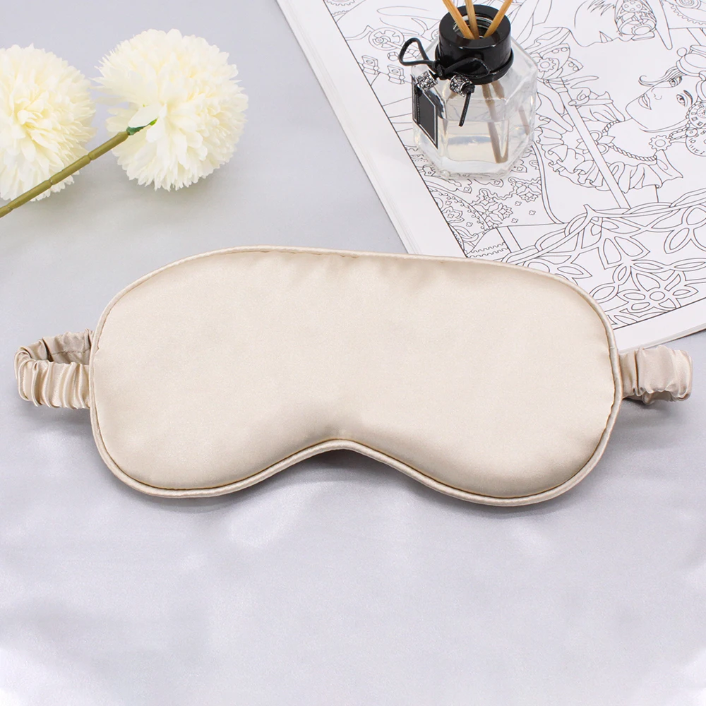 2022 new Cheap  luxury black travel soft cooling custom silky silk satin sleep eye mask