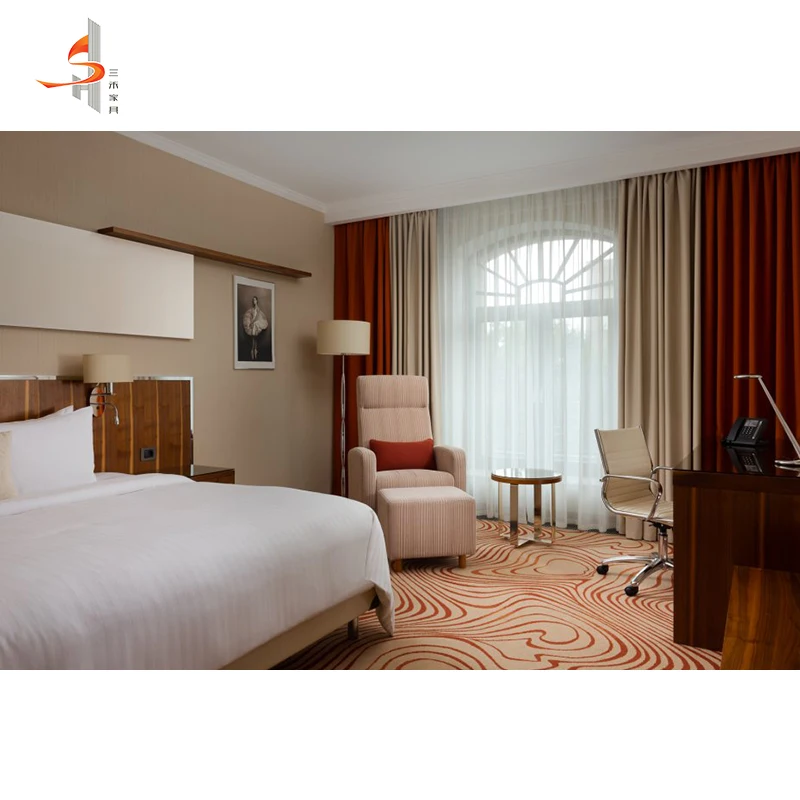 Foshan Furniture Manufacturer Wholesale Luxury Modern King Size Double Bed Hotel Guest Room Bedroom Furniture Sets