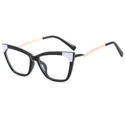 Cat Eye Computer Glasses Anti Blue Light Glasses Frames Spring Hinge Women Fashion Eyeglasses Frames