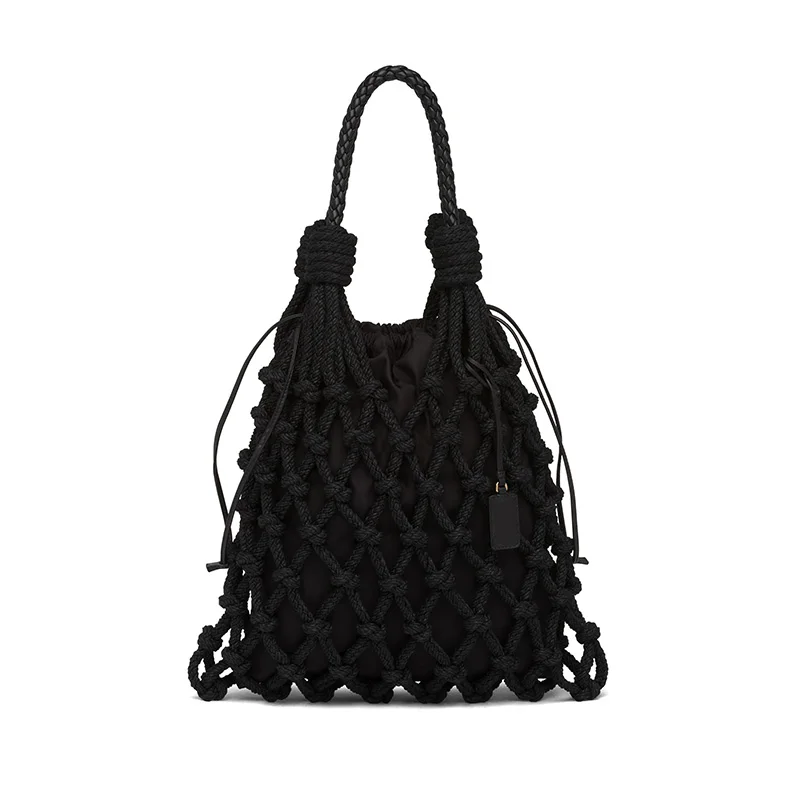 Fashionable hollowed-out portable handbags are made of high quality materials and hand woven with new ideas, Tote handmade bags