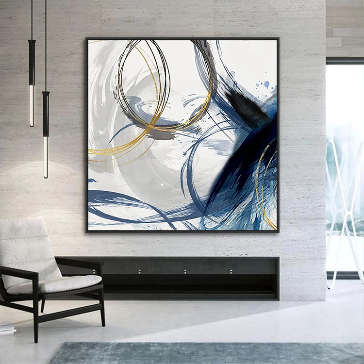 Wholesale Home Decor Hand-Painted Canvas Blue Fantasy Colorful Artwork Modern Wall Art Abstract Paintings