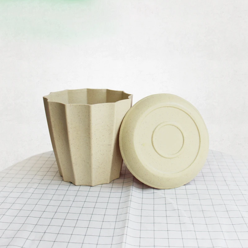 2019 биоразлагаемый экологически чистый цветочный горшок из бамбукового волокна с крышкой