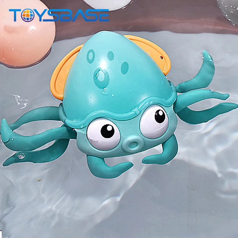 Hot Amphibious Animal Wind Up Swimming Walking Octopus Bath Pull Line Toy