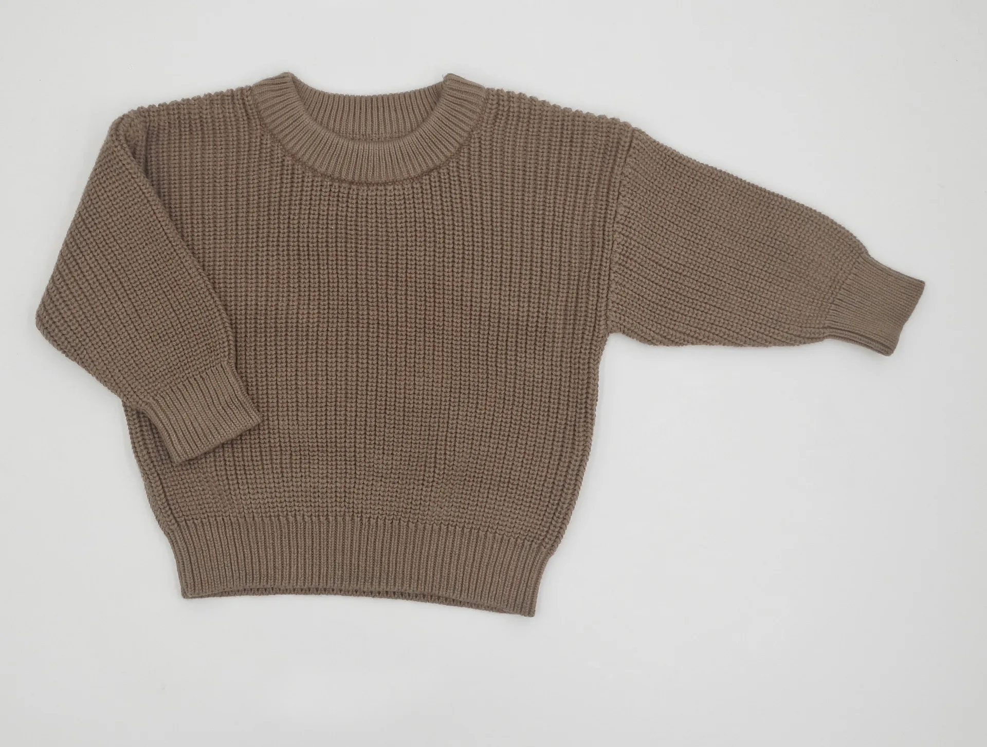 Solid Unisex Chunky Kids Children Knitwear Sweater Knitting Newborn Baby Sweater for Boys and Girls