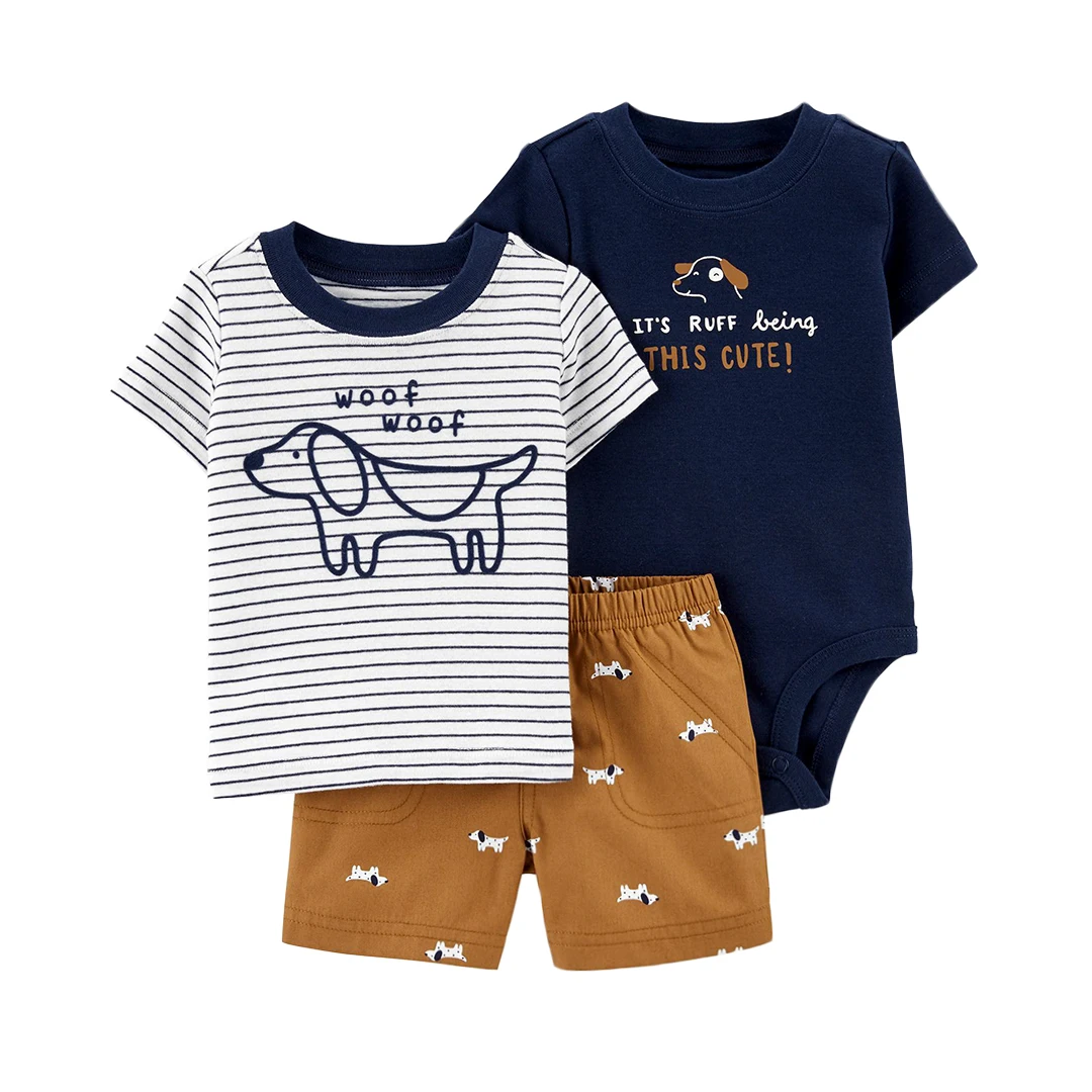 
Comfortable Infant Jumpsuits lovely 3pcs set fashion children clothing knitted gift set baby clothes 