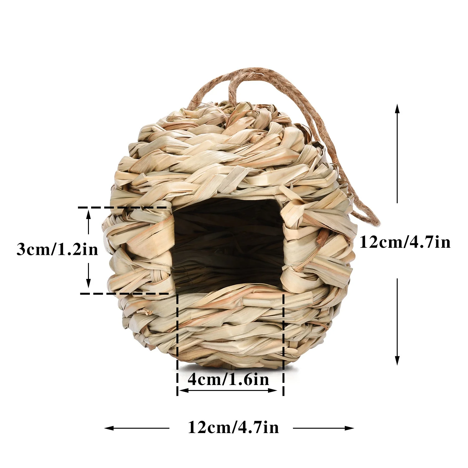 Hanging Sea Bird House Nest Outdoor Roosting Pocket Natural Reed Hand Woven Grass Hideaway Finch Canary Chickadee