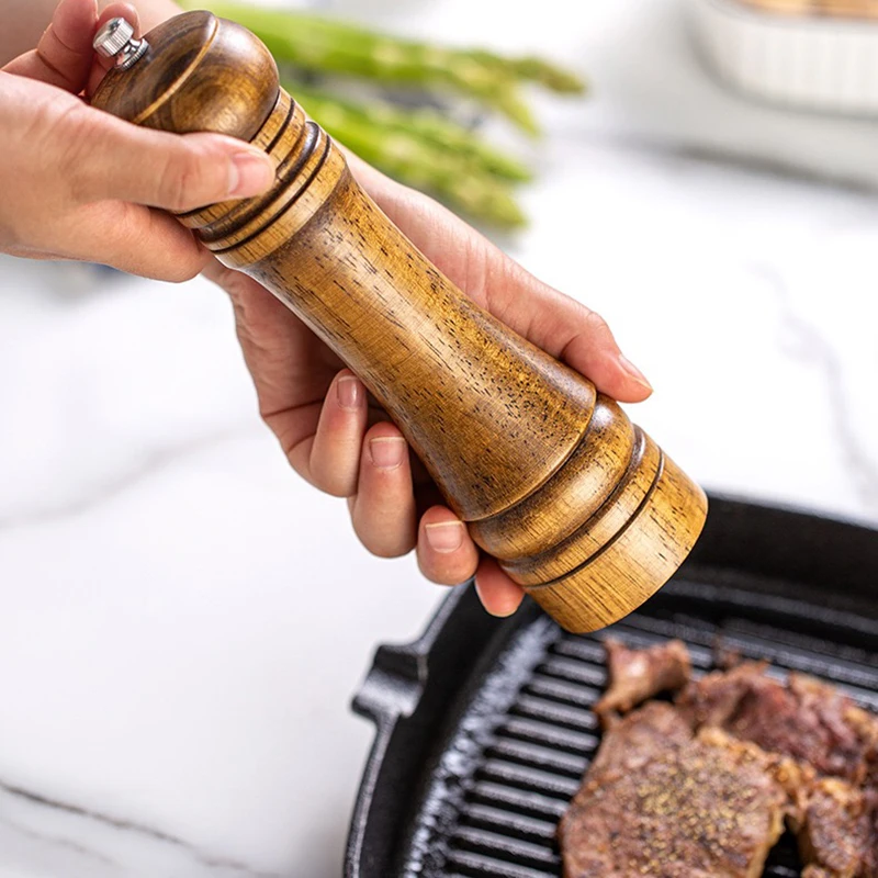 
Moulin a poivre en hetre reglable manuel de la meilleure qualite pour la cuisine 