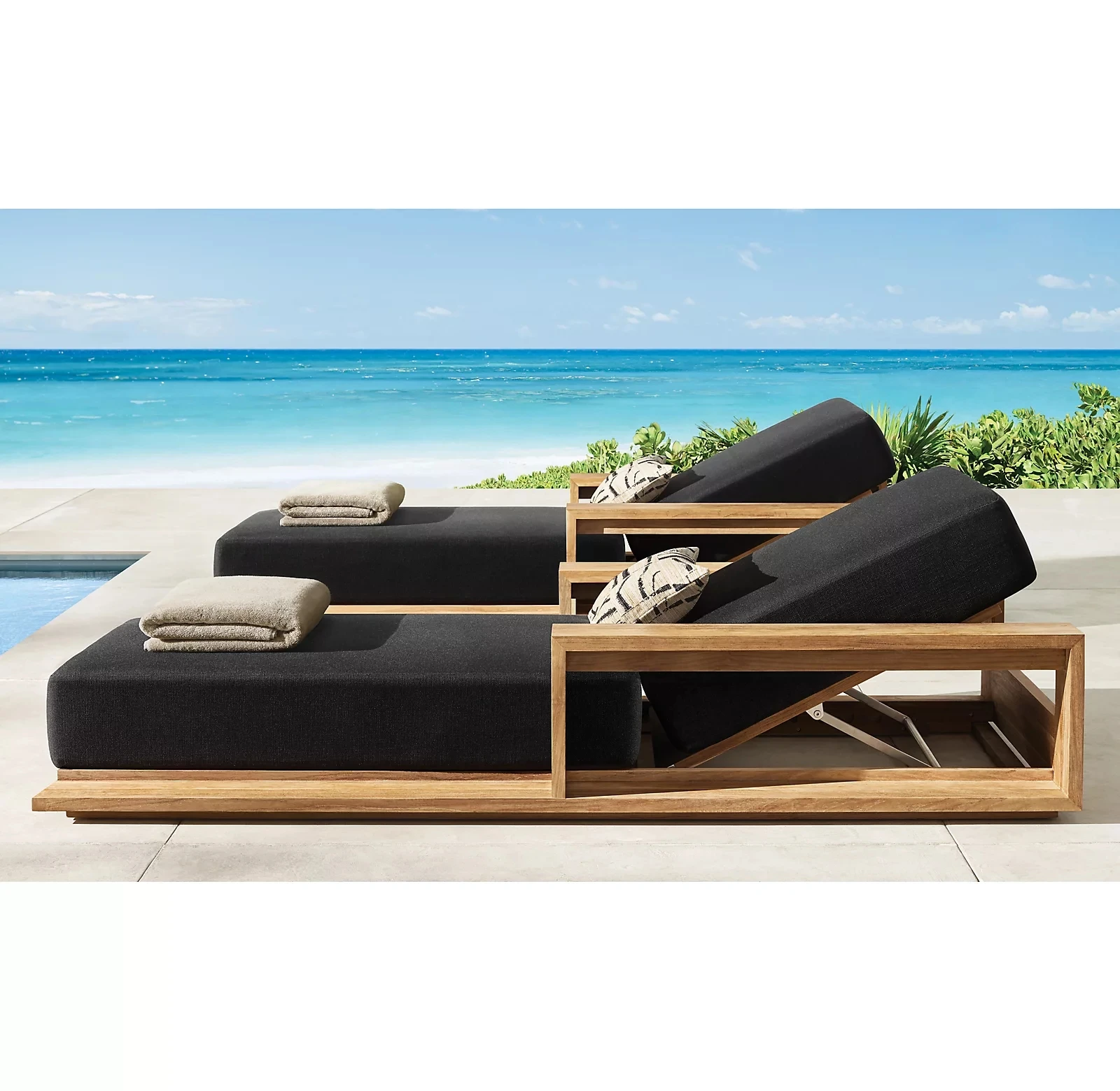 Patio garden sets daybed sunbed balcony furniture outdoor teak chaise