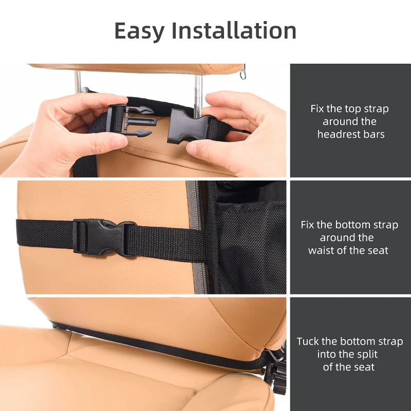 Backseat Car Organizer Mats Back Seat Organizers and Storage Bag with Touch Screen Tablet Holder for Kids Toddlers Car Seats