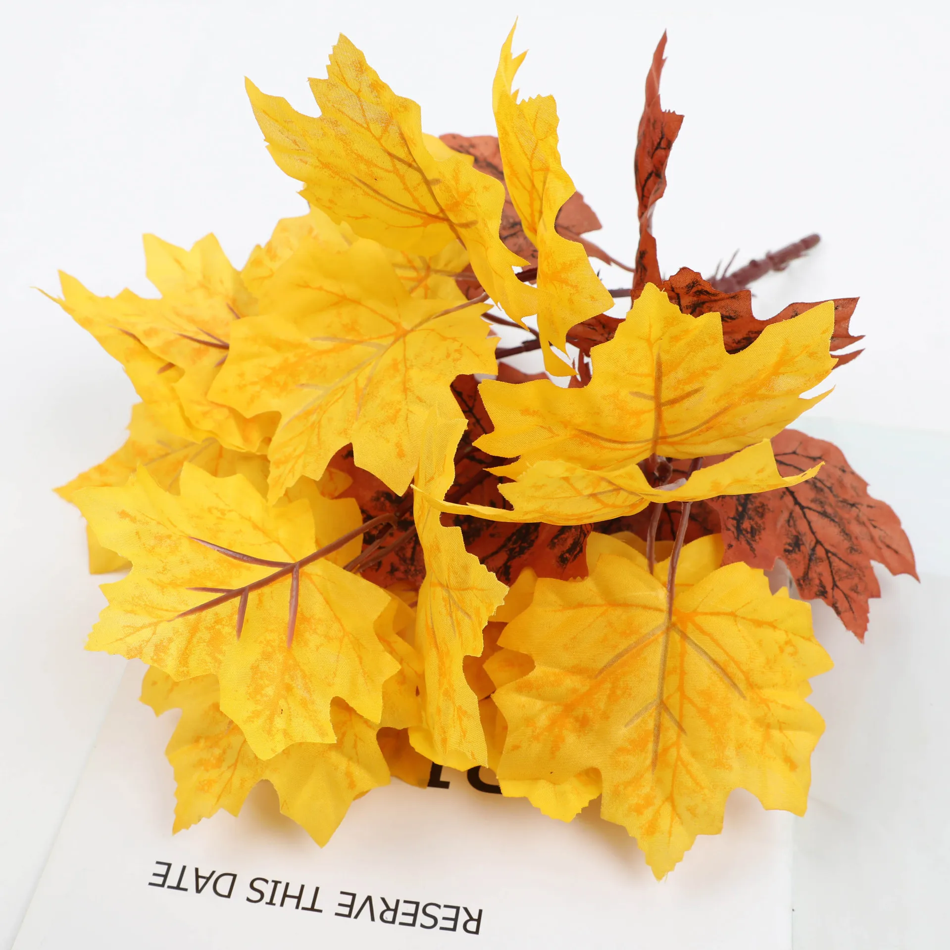 Artificial Maple Leaves Branches Fake Fall Maple Shrubs for Thanksgiving Christmas Festival Garland Decoration
