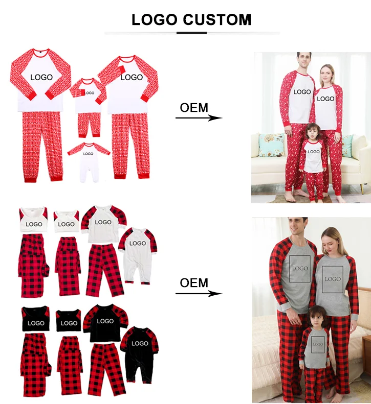 PASUXI Wholesale Custom New Christmas Family Pajamas Suit Print Full Length Holiday Deer Pajama Sets