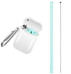 New Product Portable Collapsible Silicone Drinking Reusable Straw With Case