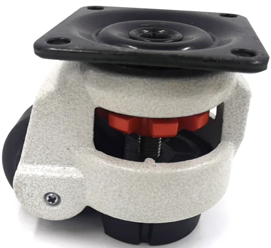 Qingdao Retractable Leveling Swivel Plate Bolt Hole Castor Industrial Heavy Duty Adjustable Casters Wheel  40F 60F 80F 100F