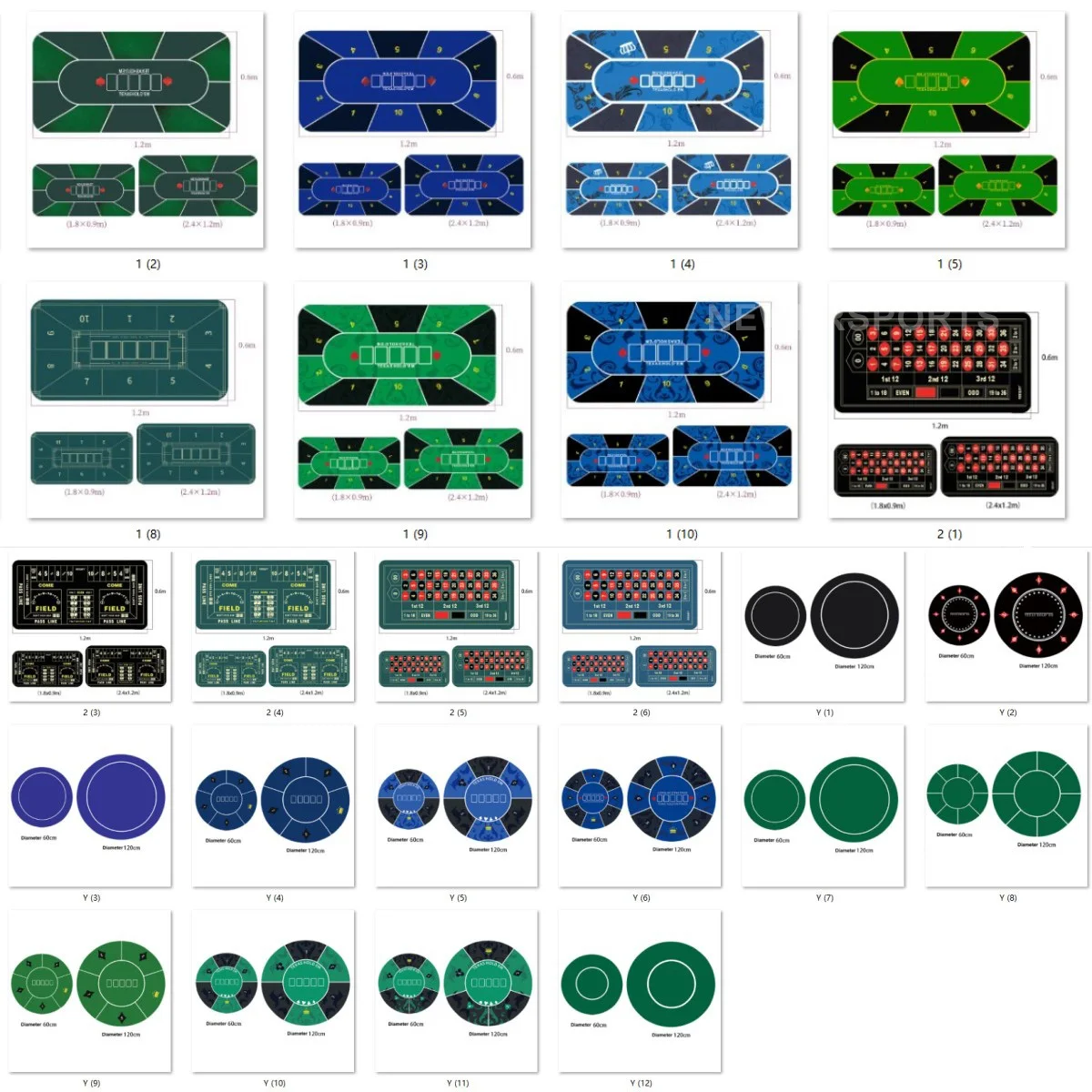 China factory manufacturer Custom LOGO Texas Poker Table Mat durable portable Neoprene Poker Mat For Home Use