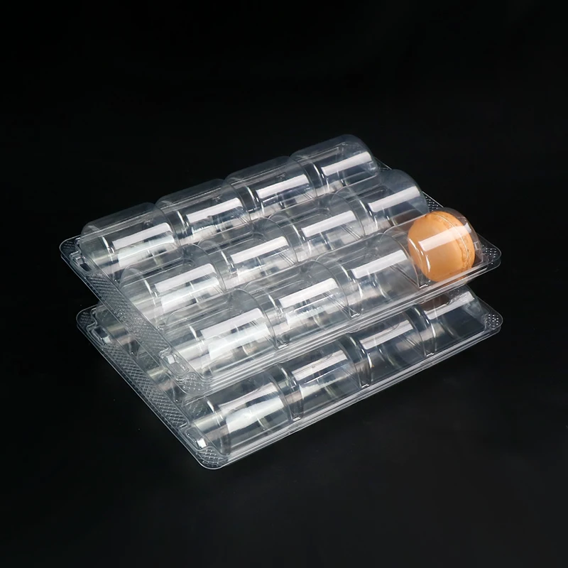 Plastic Macaron Gift Packaging Plastic Tray Macaroon Packaging Pastry Display Trays