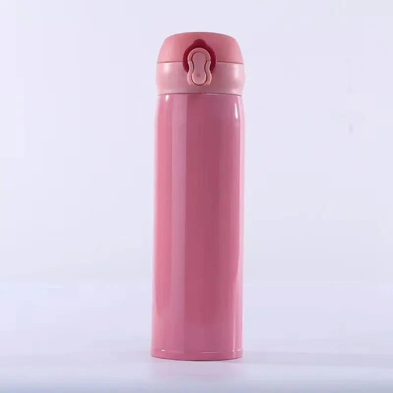 Thermocup Bouncing Cover Bottle Vacuum flask Thermal Mug Travel Thermos Cup Stainless Steel Simple business gift style