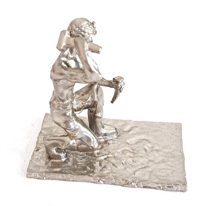 Christmas Decoration Gifts Natural Crystal Miner Base Bracket Miners Carved Metal Crafts Ornaments