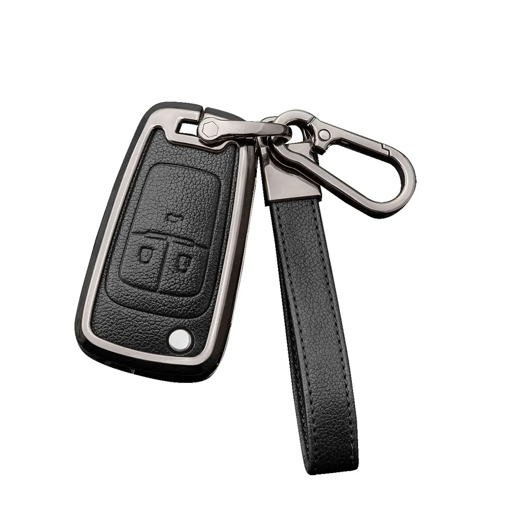 Metal key fob case cover fit for Chevy Chevrolet Camaro Cruze Impala Equinox Volt Spark Sonic Folding Flip Remote key