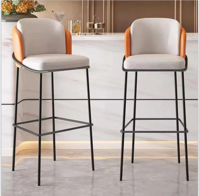 Современный стул king металлический итальянский кожаный барный из нержавеющей стали зеленого цвета и высокий для барной мебели