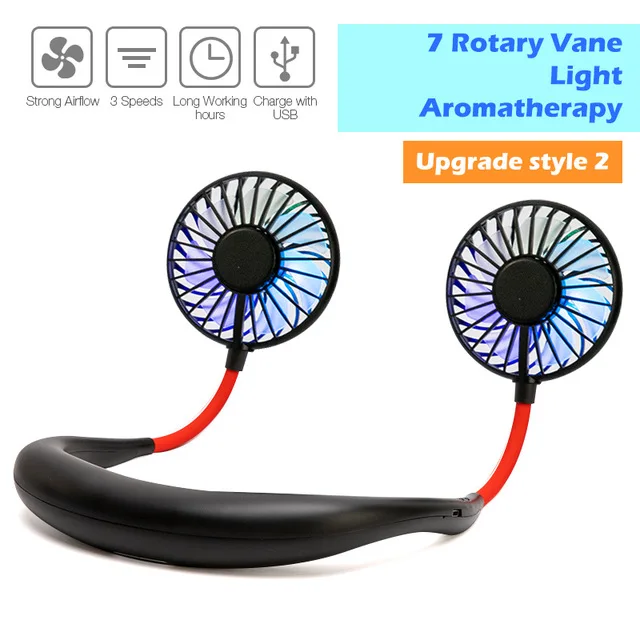 Neck - hanging Rechargeable Sports Fan, Lazy Man Portable Mini USB Folding Fan 79