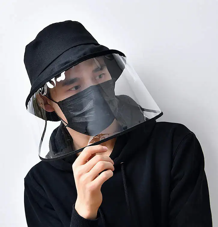 
Wholesale Custom Anti Fog Anti Splash Anti Spitting Dust Proof Anti Virus Windproof Protective Mask Full Face Bucket Hat 