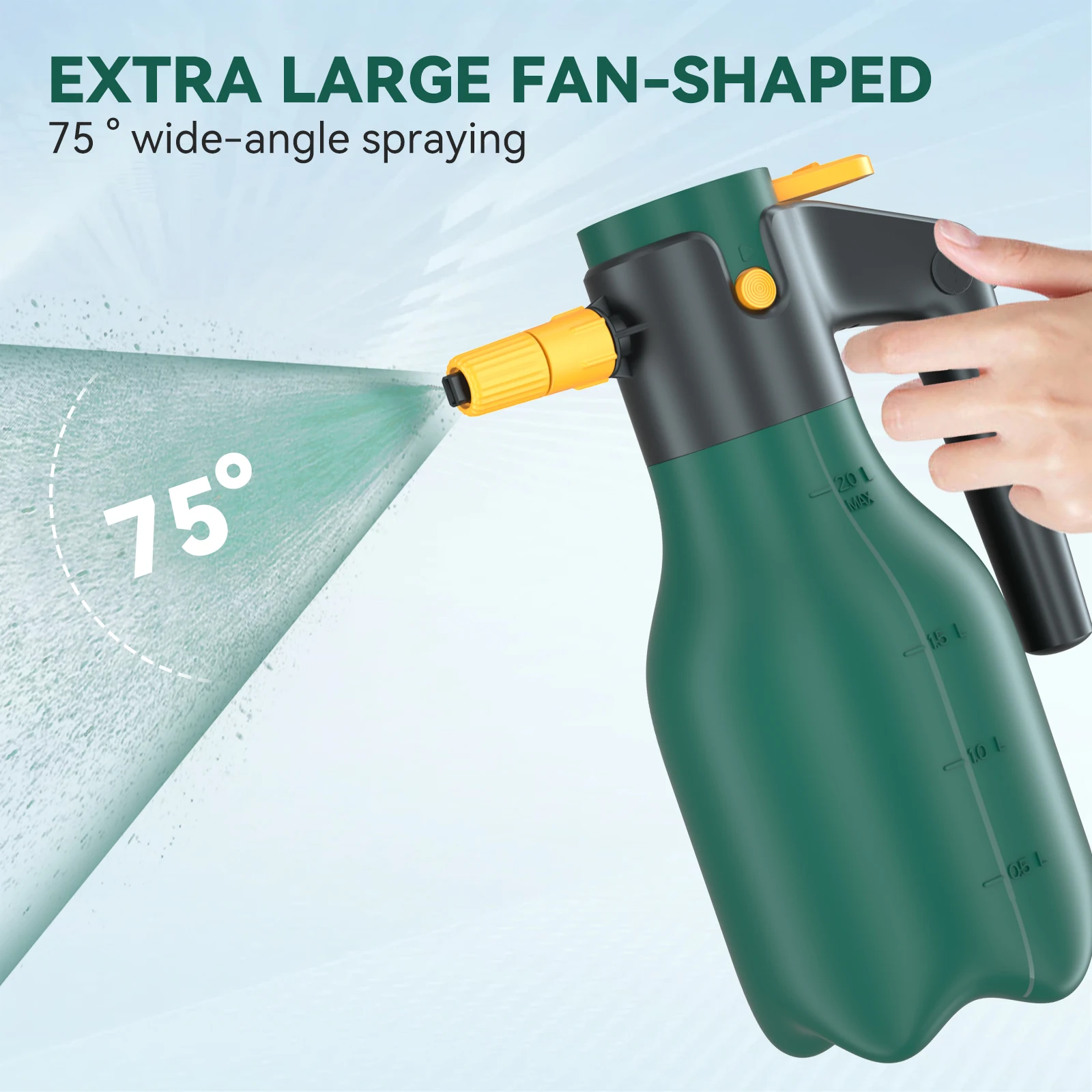 2L One Button Electric Pump Foam Sprayer With 3 Types Of Nozzle Electric Pneumatic Foam Cannon Snow Foam Car Wash Spray Bottle