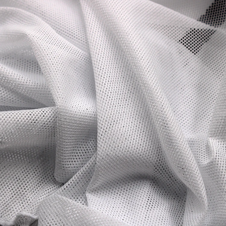 
soft hand feel polyester beach and casual shorts mesh net knit lining fabric 