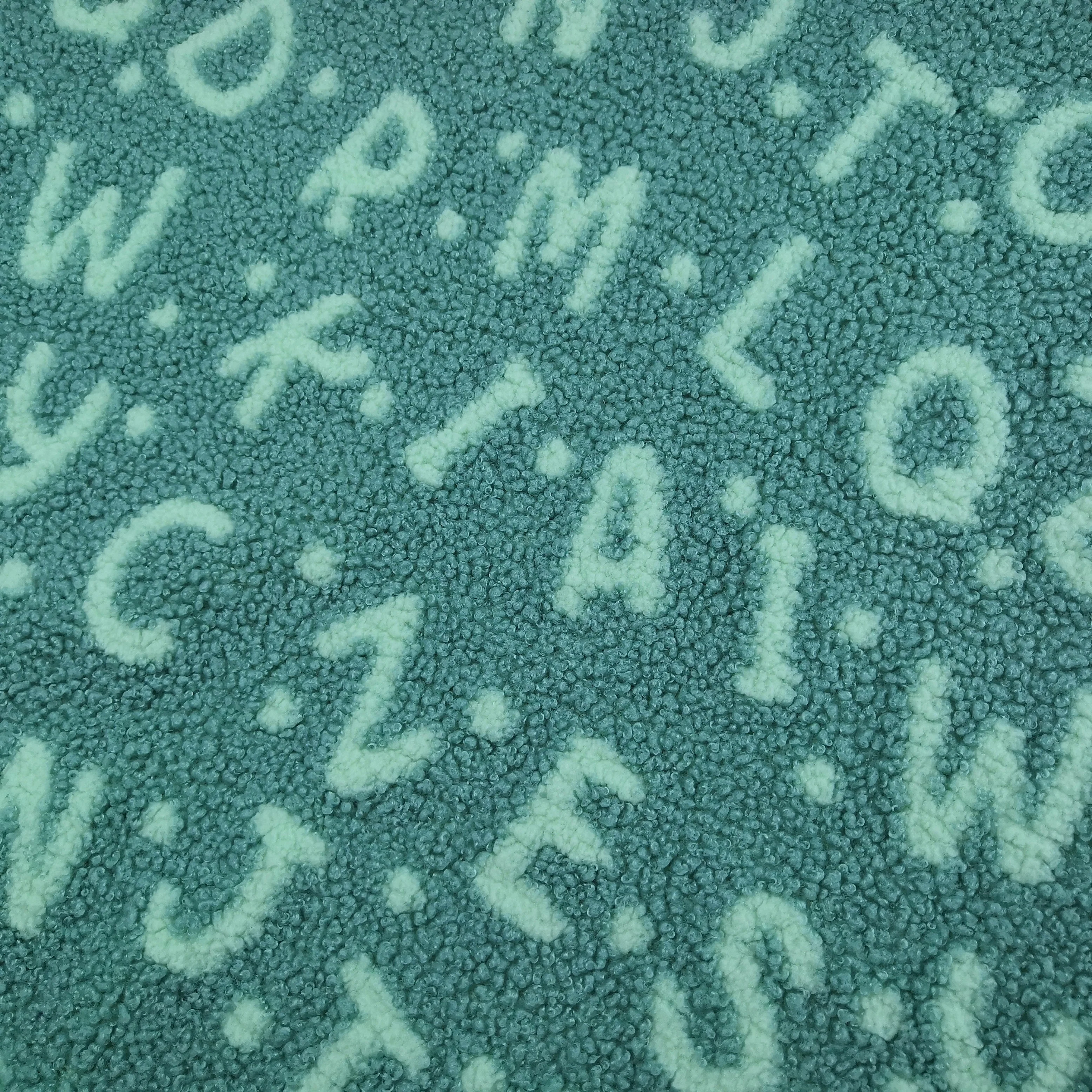 Outside jacket liner warm soft fleece printed jacquard design teddy fleece fabric for garments