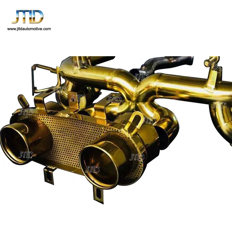 Stainless steel gold plating car valvetronic exhaust catback system for Ferrari 458 Italia exhaust