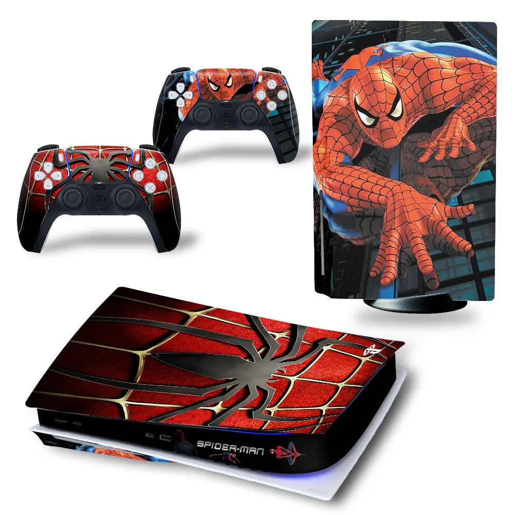 For Spiderman ps5 console sticker disc version 2 controllers ps 5 gaming accessories game custom skin ps5 skin