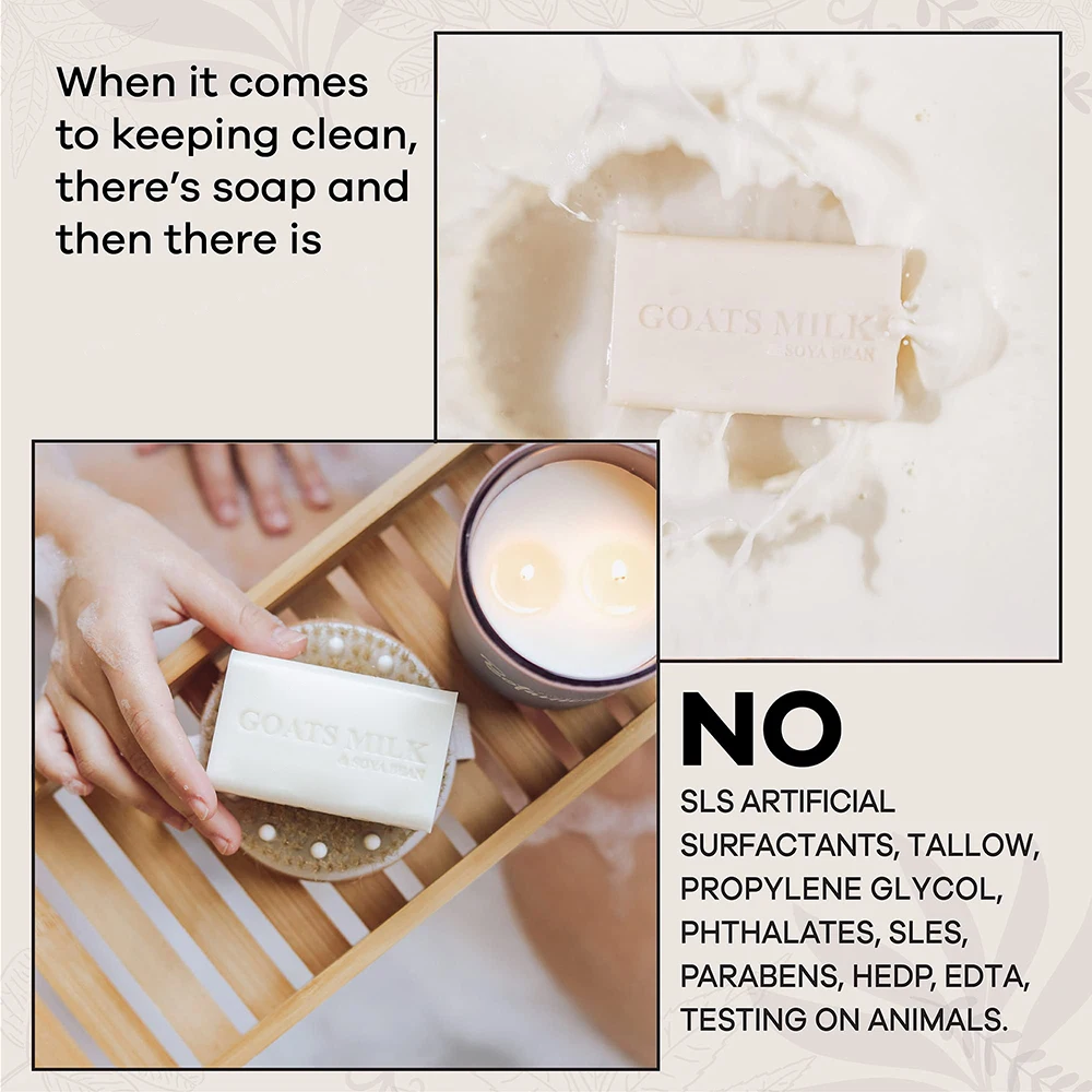 Eco Friendly Organic Pure Sea Salt Goat Milk Bath Bar Soap with Rich Foam Soap Bar