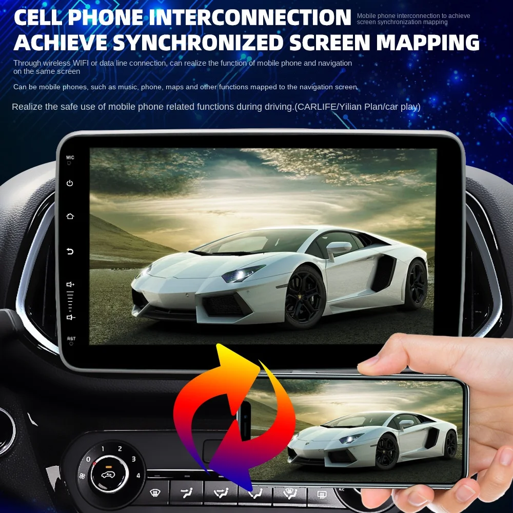 10-Inch 360-Degree Rotating Single Spindle Android Universal Car Navigator Portable USB Wireless CarPlay Mobile Phone